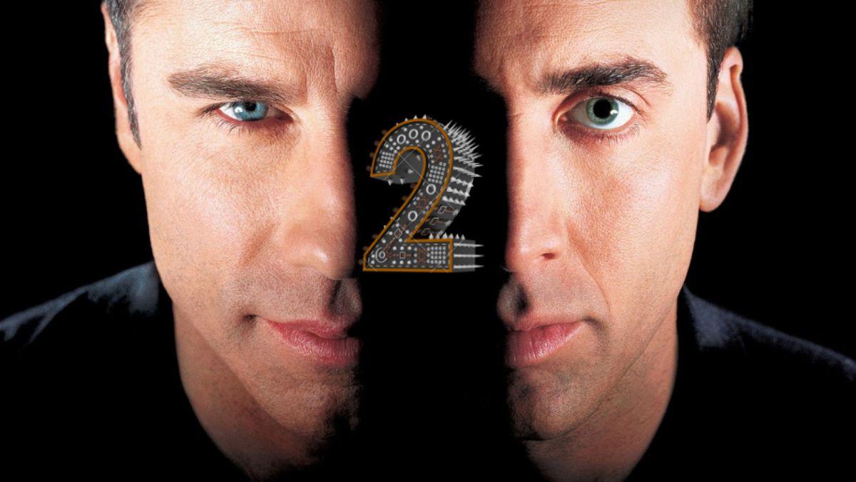 Cartel oficial de Face/Off (Cara a cara) con Nicolas Cage y John Travolta