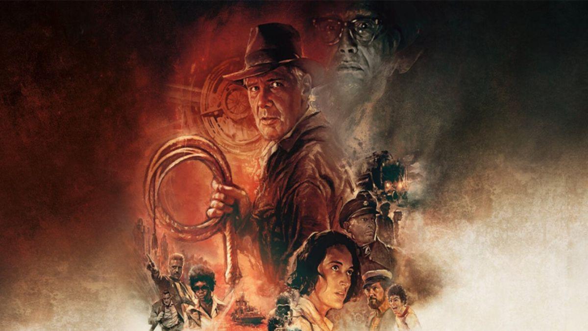 Póster de la película 'Indiana Jones y el Dial del Destino' con Harrison Ford como el emblemático arqueólogo en su última aventura (2023).